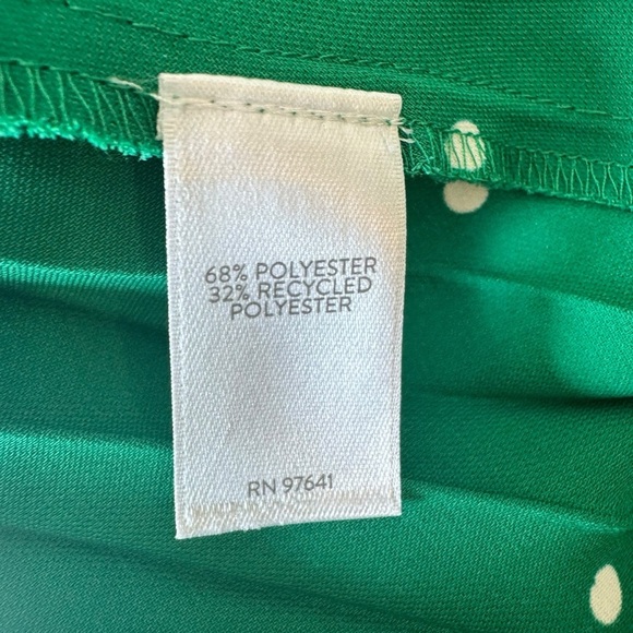 J.Jill - NWT Wearever Collection Green Polka Dot Pleated Shirt Dress Sz MP - Picture 7 of 8